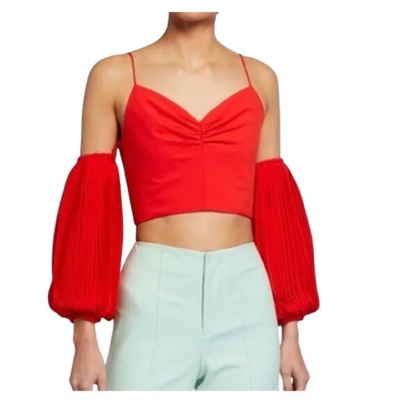 Alice + Olivia Tops - Alice + Olivia Red Crop Tank Top - Sleeves Not Included - Size XS